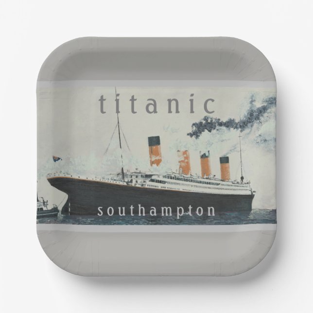 TITANIC Square Party Paper Plates (Front)