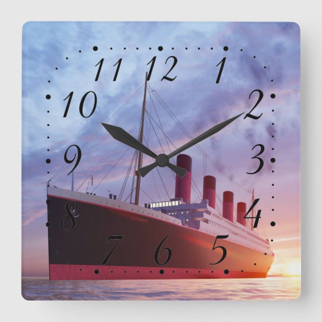 Titanic Square Wall Clock (Front)