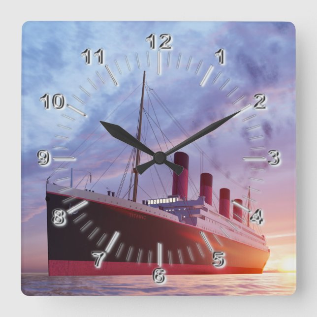 Titanic Square Wall Clock (Front)
