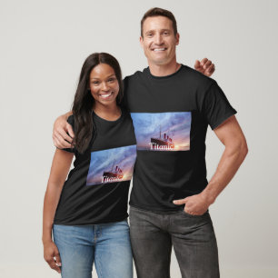 Titanic Sunset Ocean Ship Water Vessel Sunrise T-Shirt