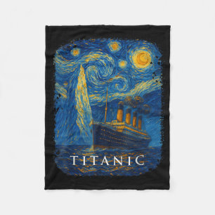 Titanic Van Gogh Starry Night Fleece Blanket