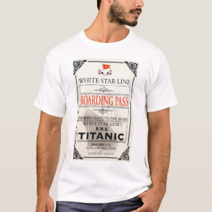 Titanic White Star Line Boarding Pass T-Shirt