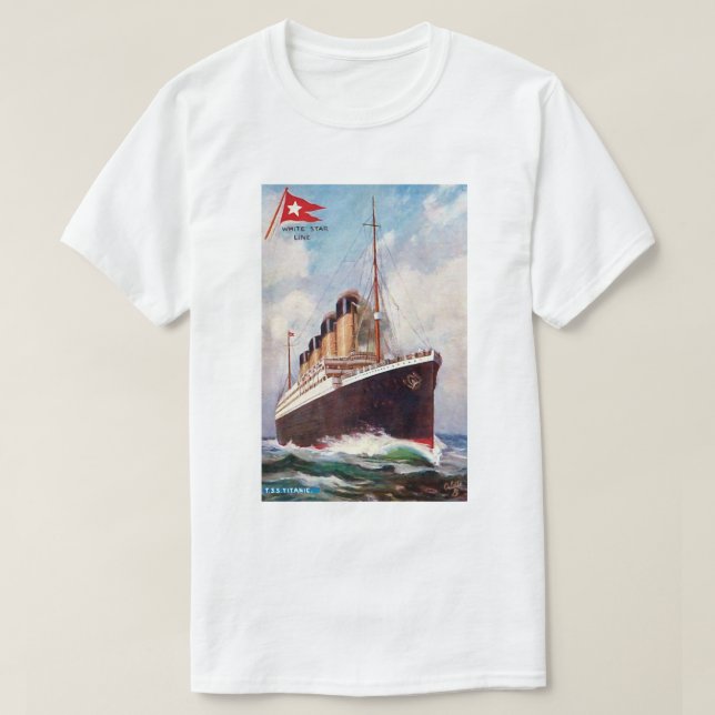 Titanic White Star Line Painting T-Shirt (Design Front)