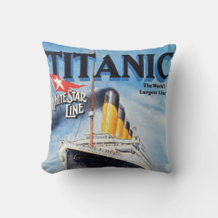 Titanic White Star Line Poster Cushion