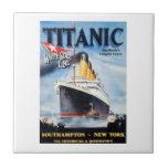 Titanic White Star Line - World's Largest Liner Ceramic Tile<br><div class="desc">Original 1912 Titanic White Star Line Poster. 

The World's Largest Liner - Southampton To New York Via Cherbourg & Queenstown.</div>