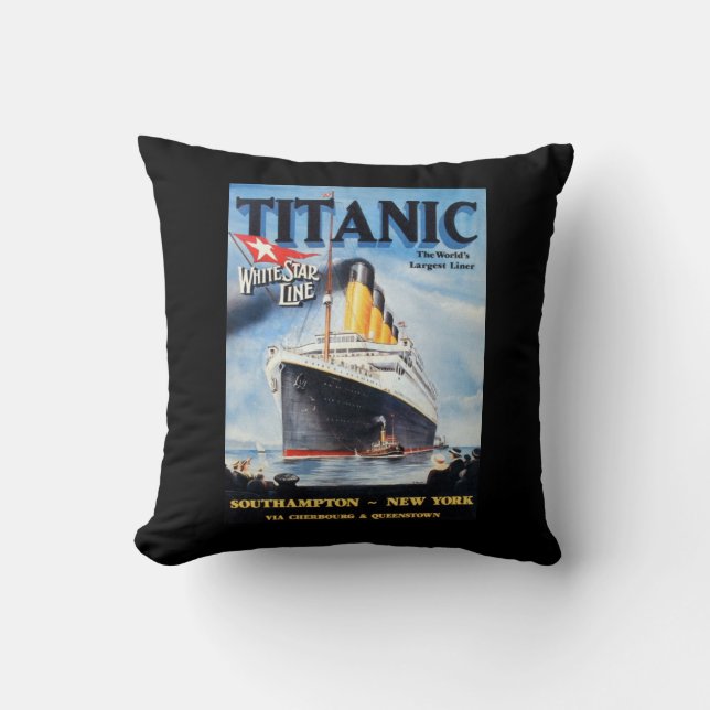 Titanic White Star Line - World's Largest Liner Cushion (Front)