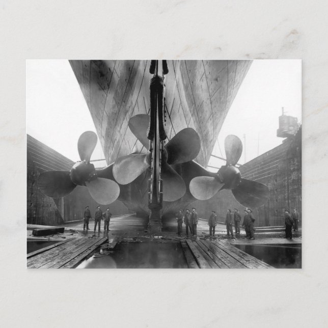 Titanic's propellers postcard (Front)