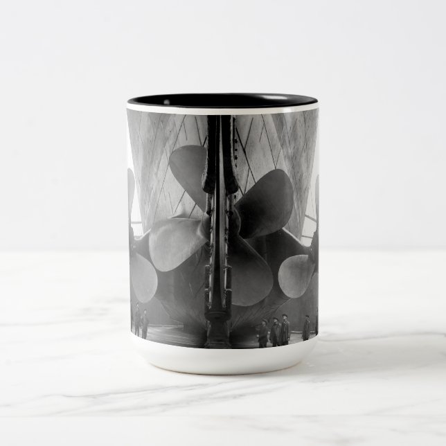 Titanic's propellers Two-Tone coffee mug (Center)