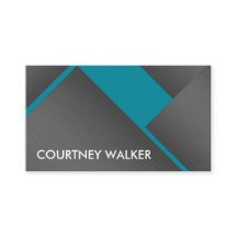 Titanium and turquoise bold angles business cards