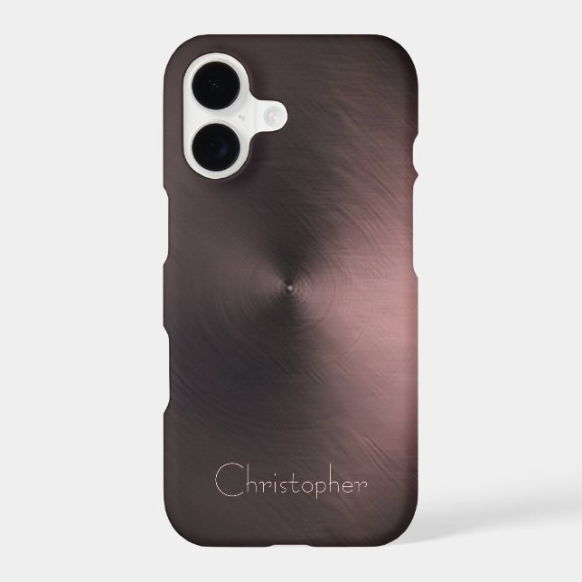 Titanium Black and bronze Stainless Steel Print iPhone Case (Back)