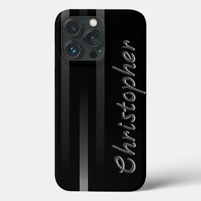Titanium black and Silver Stainless Steel Print Case-Mate iPhone Case (Back)