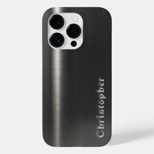 Titanium black silver stainless steel print Case-Mate iPhone case (Back)