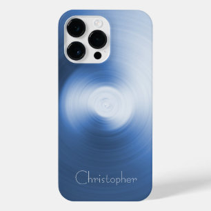 Titanium Blue Silver Stainless Steel Print iPhone 14 Pro Max Case