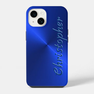Titanium blue Stainless Steel Metallic iPhone 14 Case