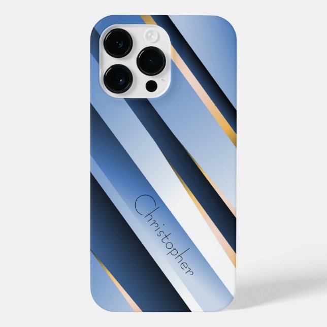 Titanium Blue Stainless Steel Print iPhone Case (Back)