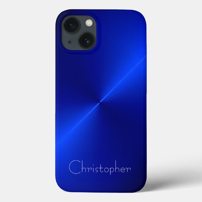 Titanium Bright blue Stainless Steel Print Case-Mate iPhone Case (Back)