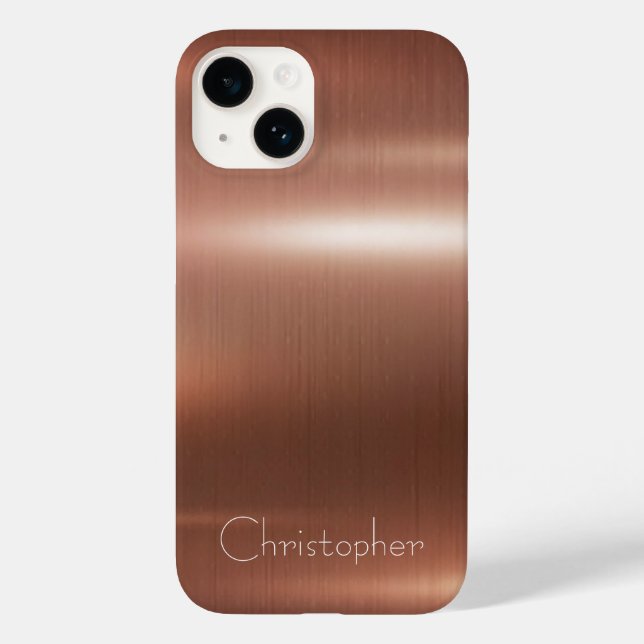Titanium bronze Stainless Steel Metallic Case-Mate iPhone Case (Back)