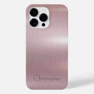 Titanium Bronze Stainless Steel Print iPhone 14 Pro Max Case