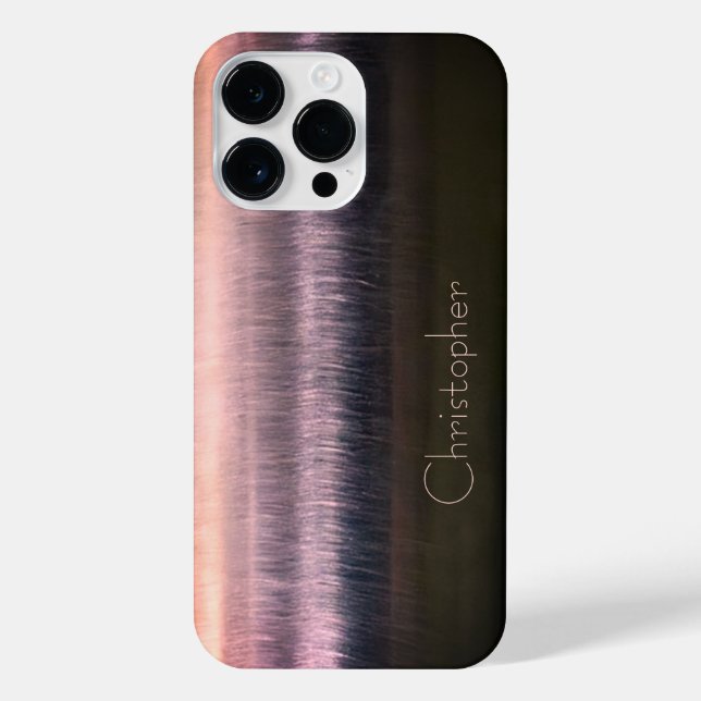 Titanium Bronze Stainless Steel Print iPhone Case (Back)