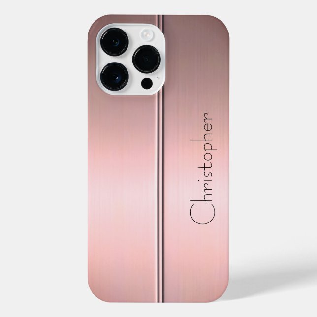 Titanium Bronze Stainless Steel Print iPhone Case (Back)