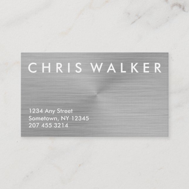 Titanium brushed metal texture business cards (Front)