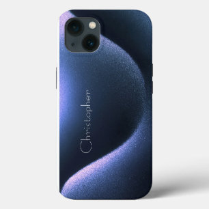 Titanium dark blue Stainless Steel Print iphone 15 13 Case