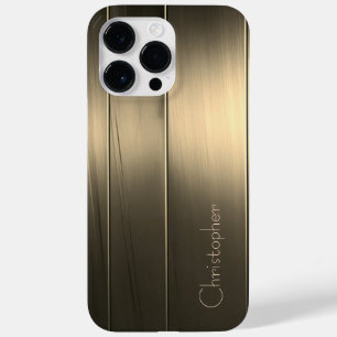 Titanium Gold Stainless Steel Print Case-Mate iPhone 14 Pro Max Case
