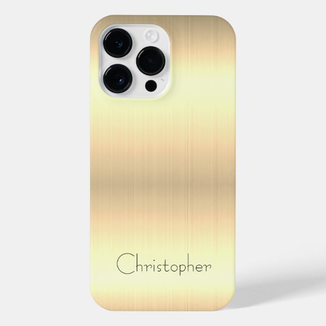 Titanium Gold Stainless Steel Print iPhone Case (Back)