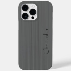 Titanium Grey Silver Stainless Steel Print Case-Mate iPhone 14 Pro Max Case
