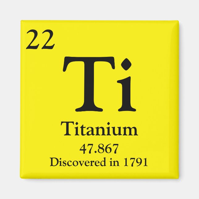 Titanium Periodic Table Magnet (Front)