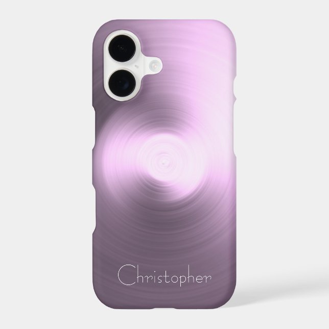 Titanium Pink Silver Stainless Steel Print iPhone Case (Back)