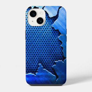 Titanium Polished blue Radial Metallic iphone 15 14 Case
