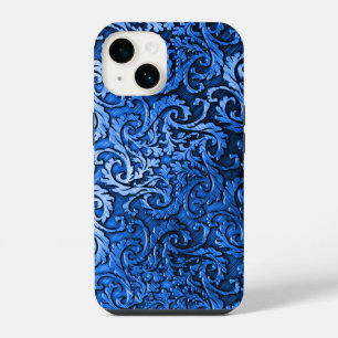 Titanium Polished blue Radial Metallic iphone 15 14 Case
