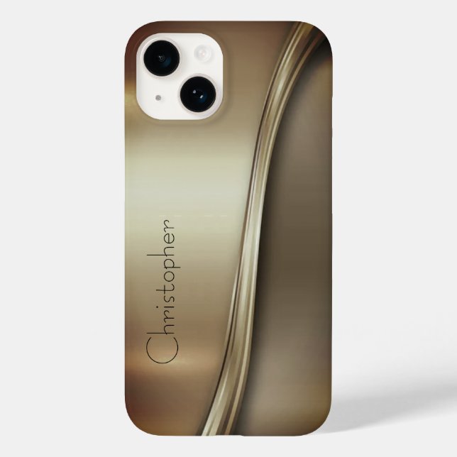 Titanium Polished Bronze Radial Metallic iphone 15 Case-Mate iPhone Case (Back)