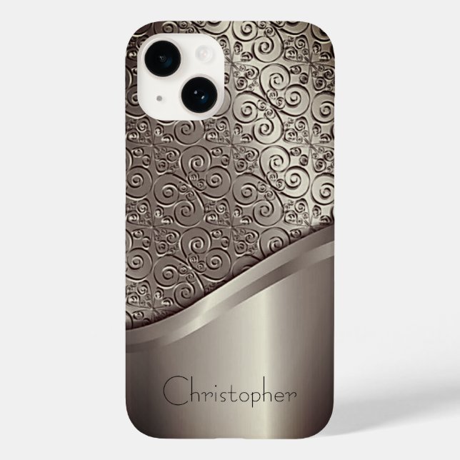 Titanium Polished gold Radial Metallic iphone 15 Case-Mate iPhone Case (Back)