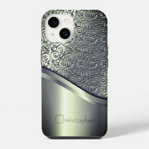 Titanium Polished green Radial Metallic iphone 15 14 Case