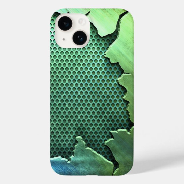Titanium Polished green Radial Metallic iphone 15 Case-Mate iPhone Case (Back)