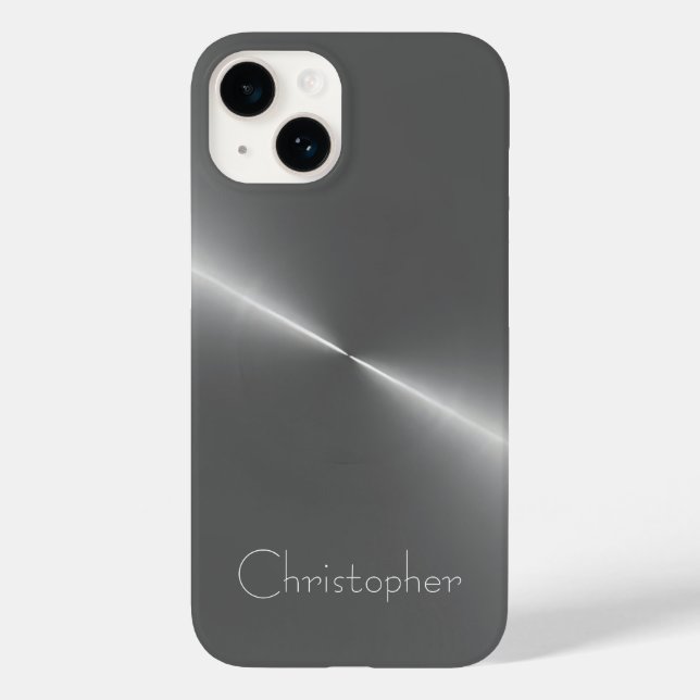 titanium Polished Silver Radial and Metallic 15 Case-Mate iPhone Case (Back)
