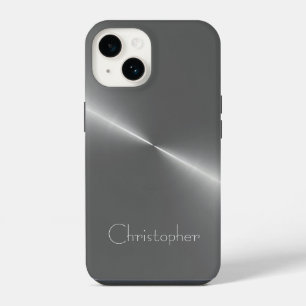 titanium Polished Silver Radial and Metallic 15 iPhone 14 Case