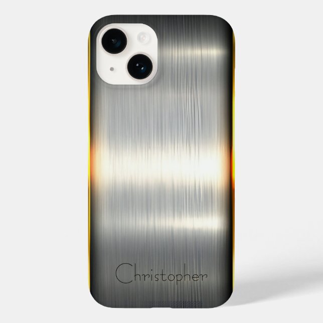 Titanium Polished Silver Radial Metallic iphone 15 Case-Mate iPhone Case (Back)