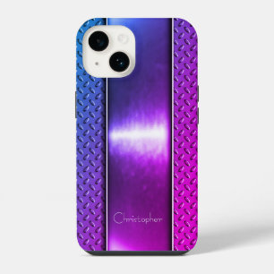 Titanium Polished violet Radial Metallic iphone 15 14 Case