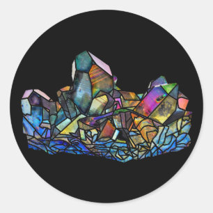 Titanium Quartz Crystal Cluster Gemstones Stickers