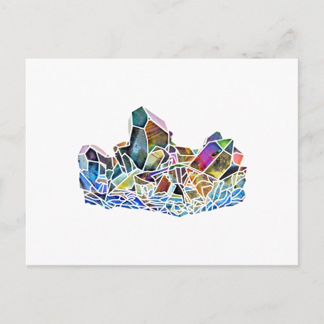 Titanium Quartz Healing Crystal Art Rainbow Aura Postcard (Front)