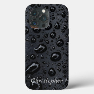 Titanium Raindrops Shiny Stainless Steel Metallic iPhone 13 Pro Case
