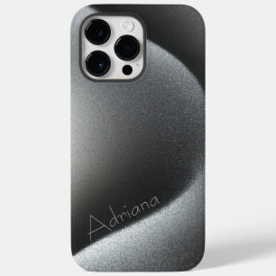 Titanium Silver gray Stainless Steel Print Case-Mate iPhone 14 Pro Max Case
