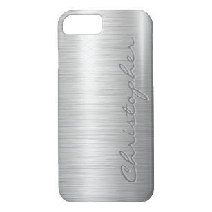 Titanium silver Shiny Stainless Steel Metal 15 Case-Mate iPhone Case
