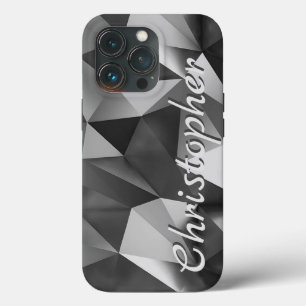 Titanium silver Shiny Stainless Steel Metallic iPhone 13 Pro Case