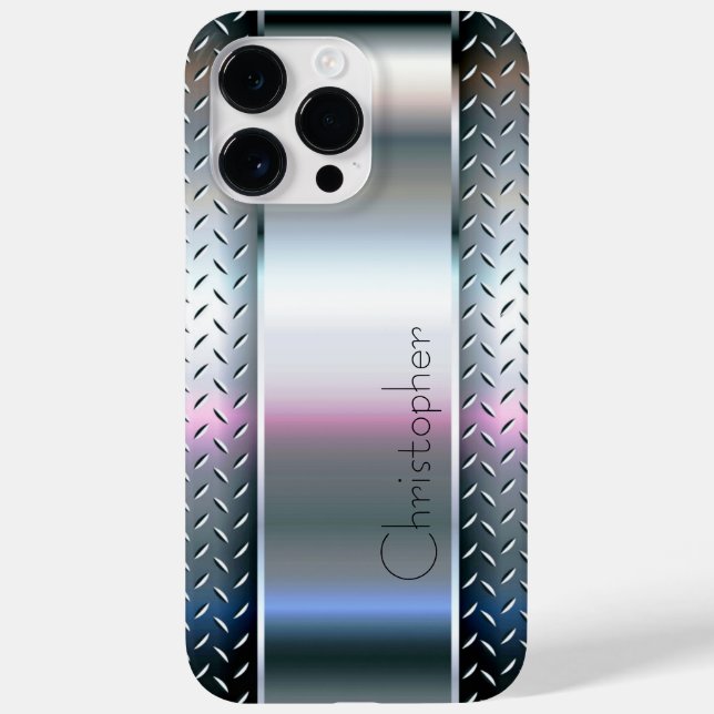 Titanium Silver Stainless Steel Print Case-Mate iPhone Case (Back)