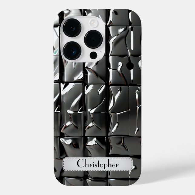 Titanium silver stainless steel print Case-Mate iPhone case (Back)
