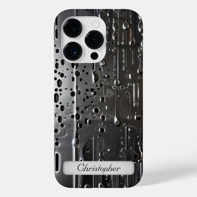 Titanium silver stainless steel print Case-Mate iPhone case (Back)